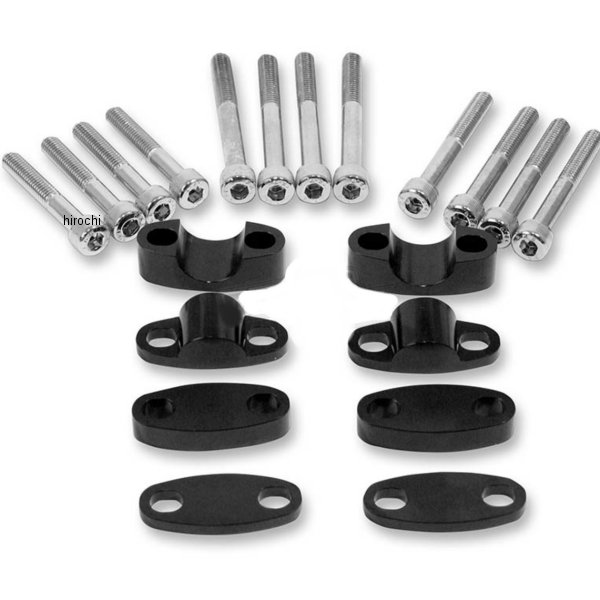22mm ハンドルバー ライザーキット 黒 (左右ペア)
