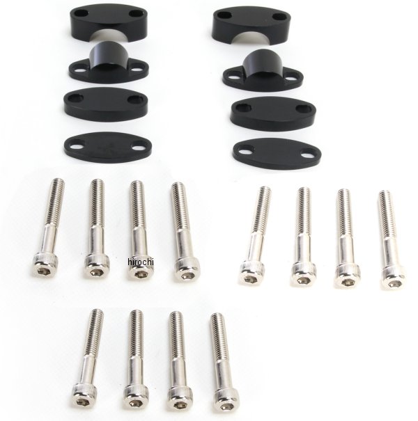 1-1/8インチ(29mm) ハンドルバー ライザーキット 黒 (左右ペア)