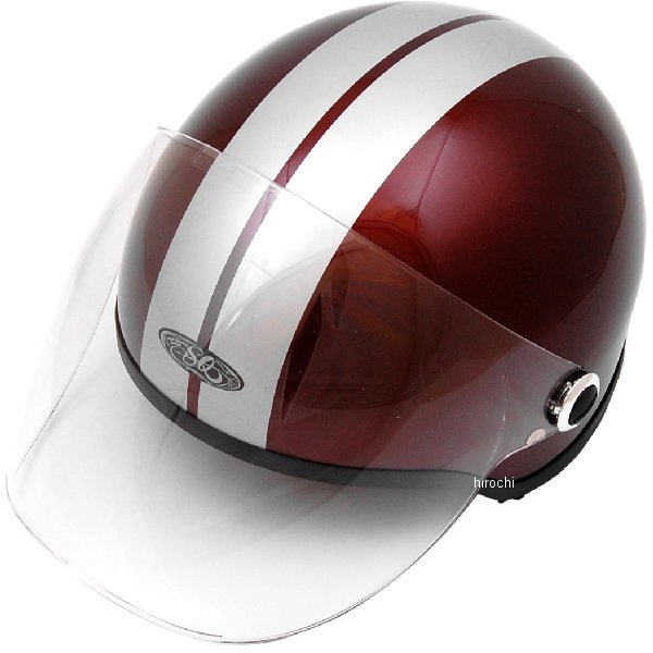 ハーフヘルメット SQ-32 ショーティ マルーン/シルバー フリーサイズ (58-59cm)