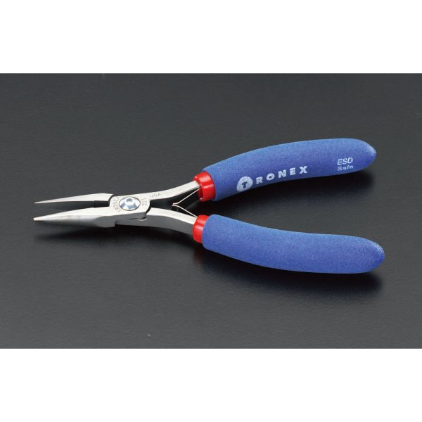 138mm 精密用プライヤー(ESD/半丸/バネ付)