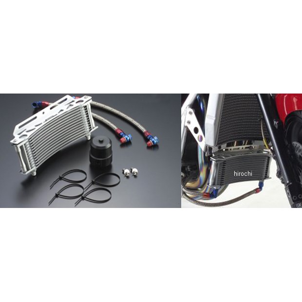 ステーセット ラウンドオイルクーラーキット補修用 9インチ13段 08年以前 ZRX1200、ZRX1100