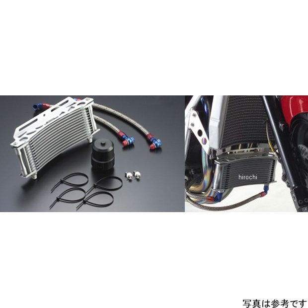 ステーセット ラウンドオイルクーラーキット補修用 9インチ13段 08年以前 ZRX1200、ZRX1100 黒