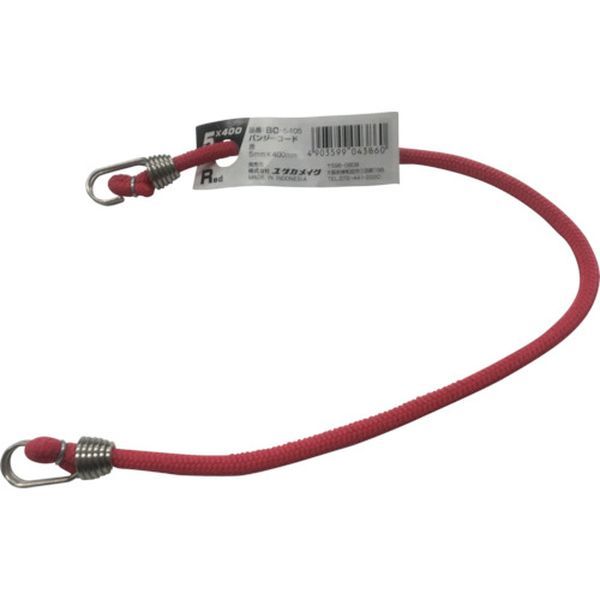ゴム　バンジーコード　５ｍｍ×４００ｍｍ　赤