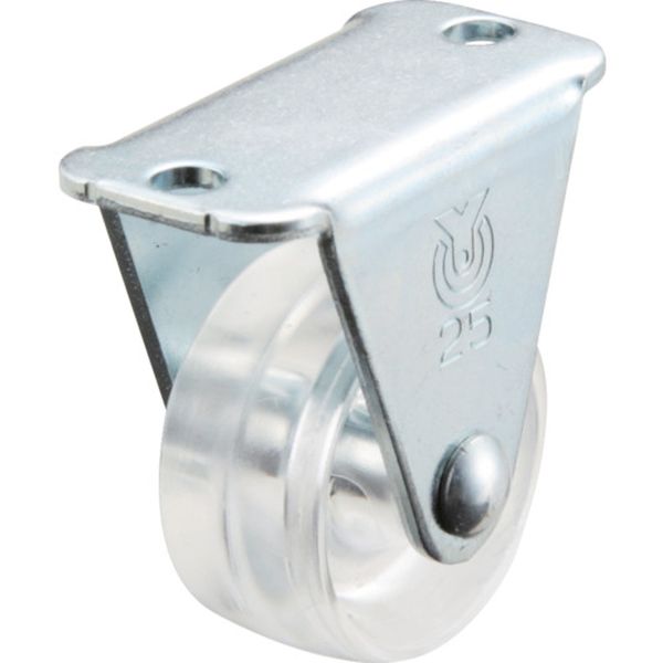 スケルトンキャスター固定車　２５径ポリカーボネート車（透明）