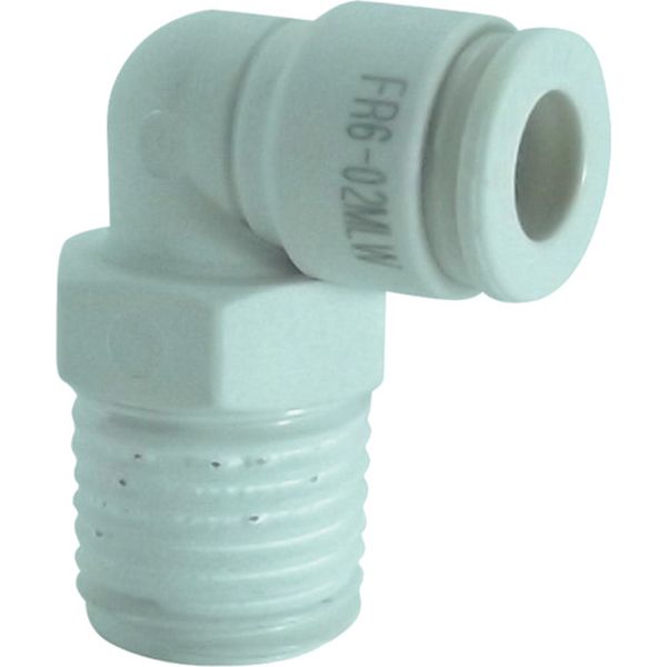 チヨダ　ファイブ樹脂メイルエルボ　Ｗ（白）６ｍｍ・Ｒ１／４