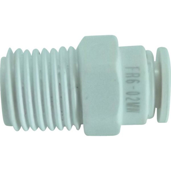 チヨダ　ファイブ樹脂メイルコネクタ　Ｗ（白）６ｍｍ・Ｒ１／４