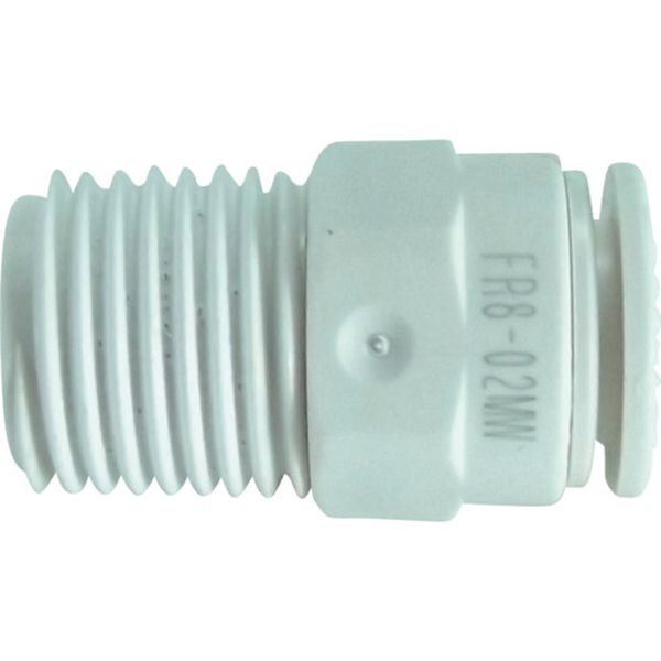 チヨダ　ファイブ樹脂メイルコネクタ　Ｗ（白）８ｍｍ・Ｒ１／４