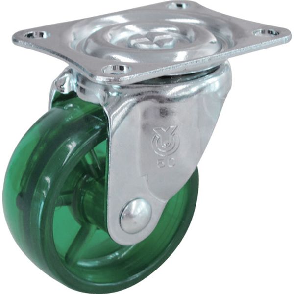 スケルトンキャスター自在車　５０径ポリカーボネート車（緑）
