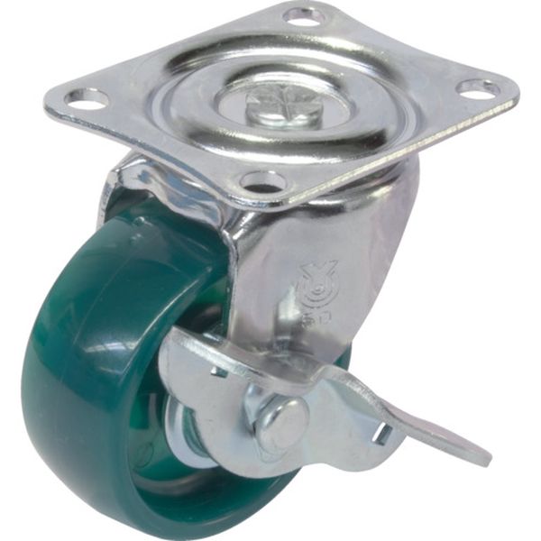 スケルトンキャスター自在車Ｓ付　５０径ポリカーボネート車輪（緑）