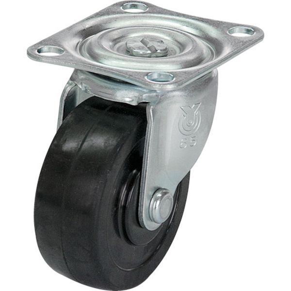 プレート式ゴムキャスター自在６５径