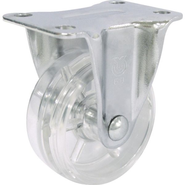 スケルトンキャスター固定車　５０径ポリカーボネート車（透明）