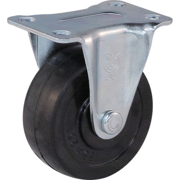 プレート式ゴムキャスター固定６５径