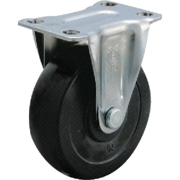 プレート式ゴムキャスター固定７５径