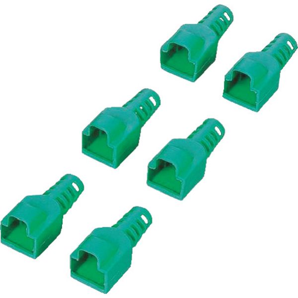 エレコム　コネクタ保護カバー先付けタイプ／６個（グリーン）