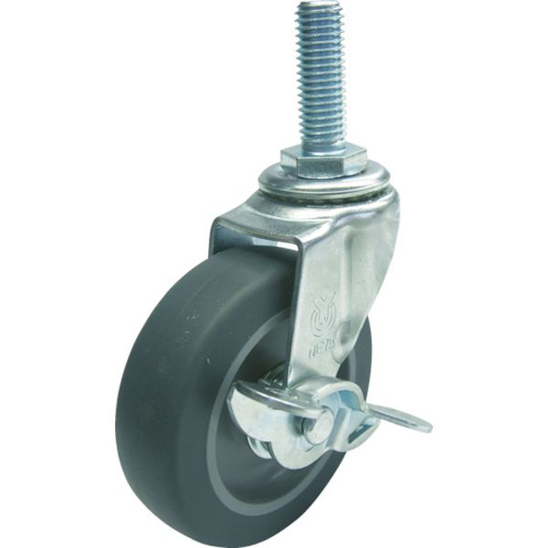 ねじ込みキャスター自在車ストッパー付　５０径エラストマー車輪