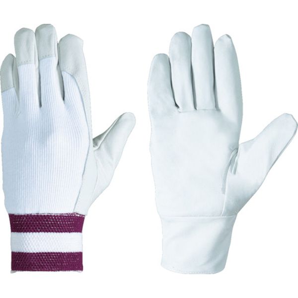 豚革手袋　甲メリヤス袖口ゴムタック式　１２６豚白　Ｍ寸