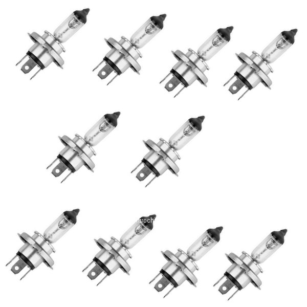 ハロゲンバルブ H4(P43t) 60/55W (110/ 100W相当) クリア 10個入り