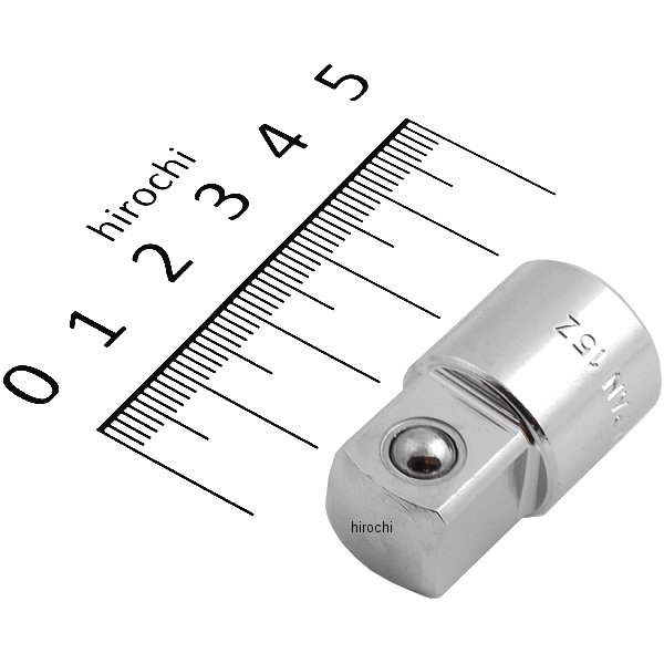 ソケットアダプター 凹差込角 9.5mm (3/8インチ) 凸差込角 12.7mm (1/2インチ) 長さ 32mm