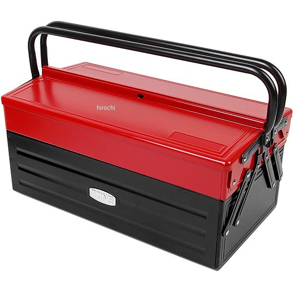 ツールケース V形 2段式 両開き 長さ456mm 幅220mm 高さ290mm 赤 黒