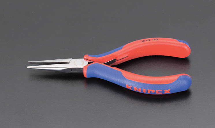 145mm 精密用プライヤー(グリップ付/半丸/ストレート)
