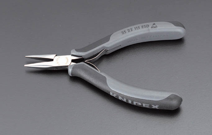 115mm 精密用プライヤー(ESD/半丸/ストレート)