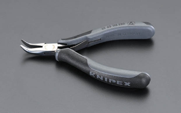 115mm 精密用プライヤー(ESD/半丸/ベント)
