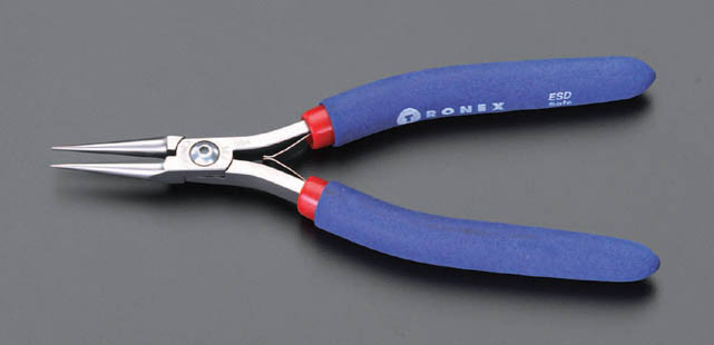 170mm 精密用プライヤー(ESD/丸/バネ付)