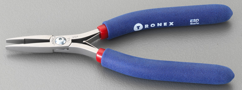 170mm 精密用プライヤー(ESD/平/バネ付)