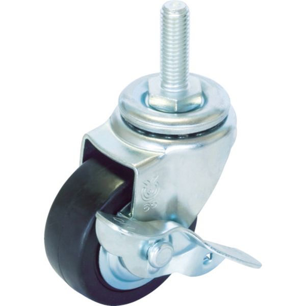 ねじ込みキャスターＳ付自在車　５０径ハードゴム車輪Ｐ１．７５