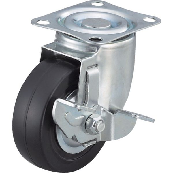 エアーキャスター（自在車ストッパー付）　５０ｍｍ　ゴム車