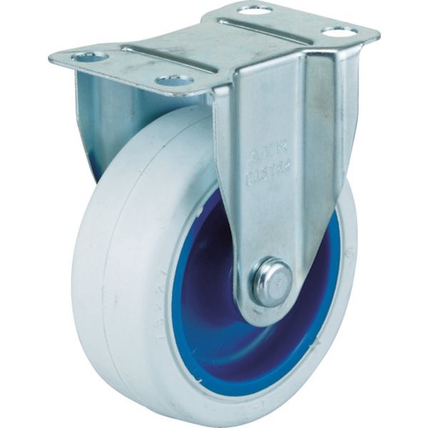 エアーキャスター（固定車）　７５ｍｍ　ホワイトゴム車