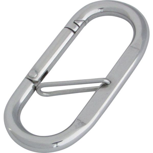 ステンレス　プチカラビナ（ハズレ止め付）　線径５ｍｍ長さ５７ｍｍ