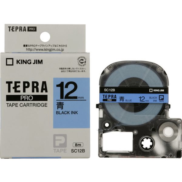 キングジム　テプラＰＲＯテ－プカ－トリッジ　カラータイプ（青に黒文字）