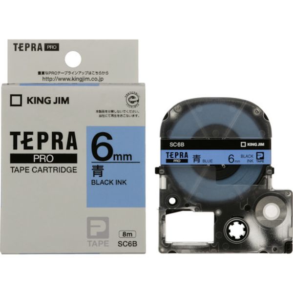 キングジム　テプラＰＲＯテ－プカ－トリッジ　カラータイプ（青に黒文字）