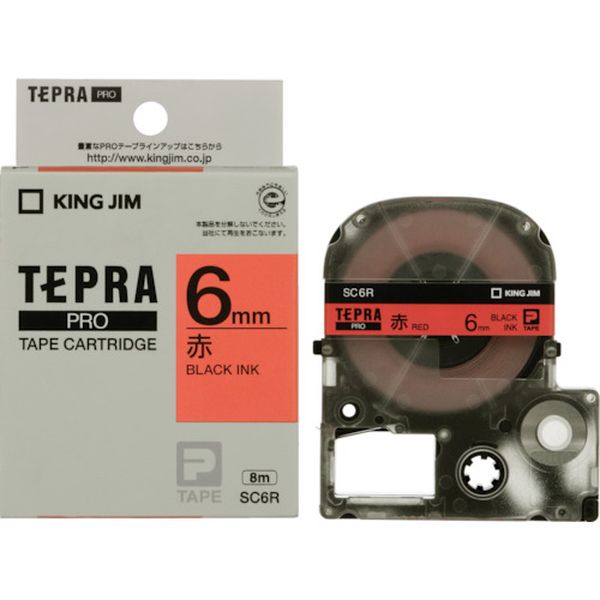 キングジム　テプラＰＲＯテ－プカ－トリッジ　カラータイプ（赤に黒文字）