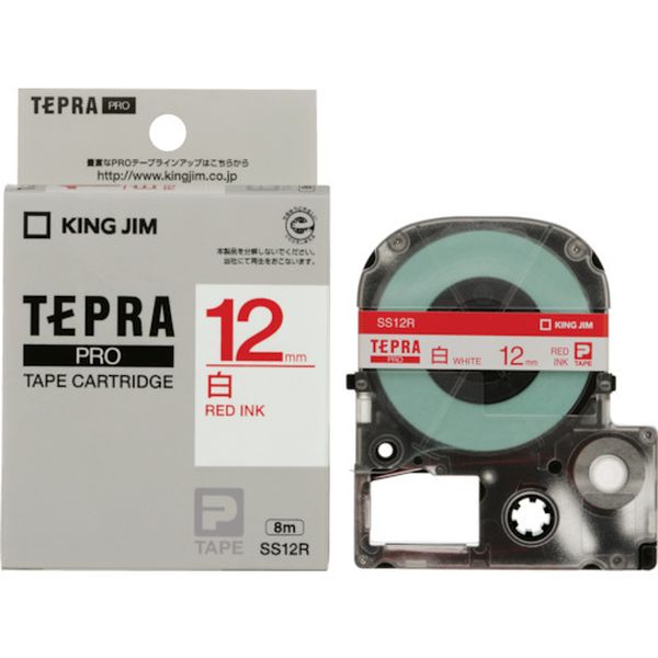 キングジム　テプラＰＲＯテ－プカ－トリッジ　カラータイプ（白に赤文字）