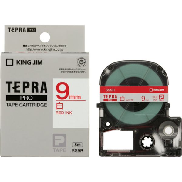 キングジム　テプラＰＲＯテ－プカ－トリッジ　カラータイプ（白に赤文字）