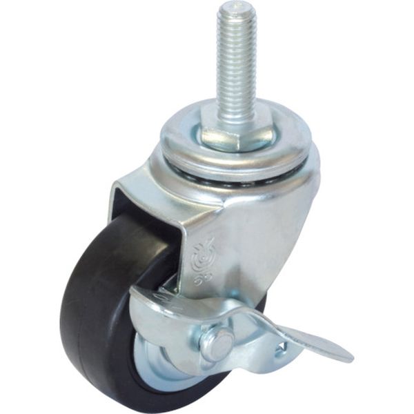 ねじ込みキャスターＳ付自在車　６５径ハードゴム車輪