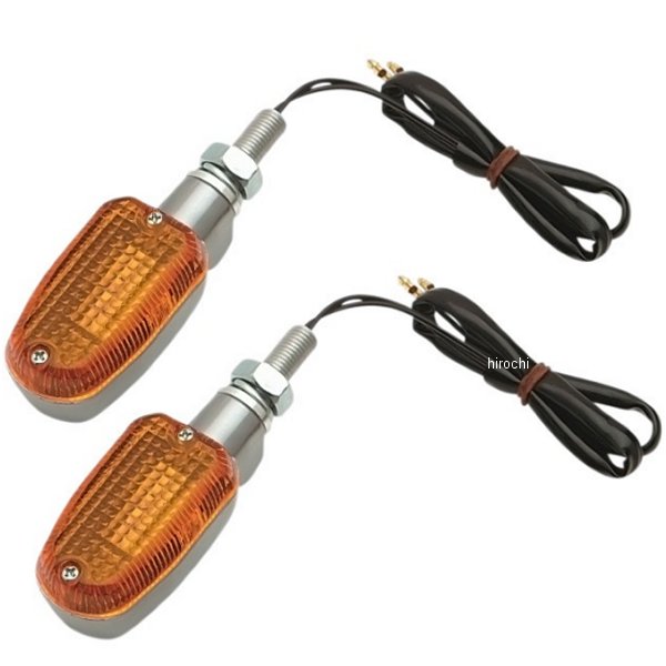 ウインカー オブロング ダブル球 アンバー レンズ M10 ポリッシュ