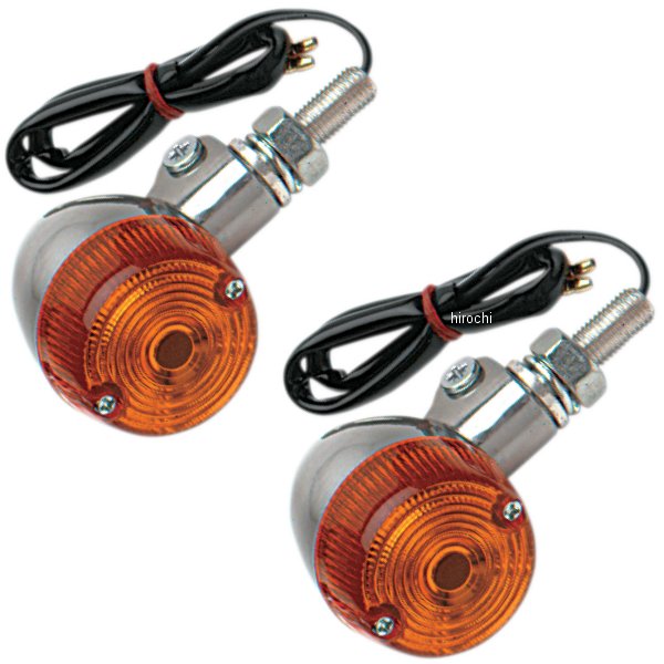 ウインカー ラウンド #1 シングル球 アンバー レンズ M10 ポリッシュ