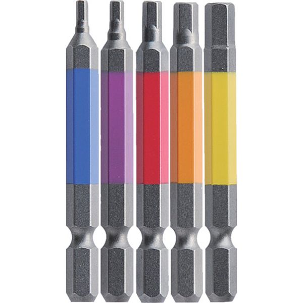 アネックス　六角レンチカラービット５本組　全長６５ｍｍ