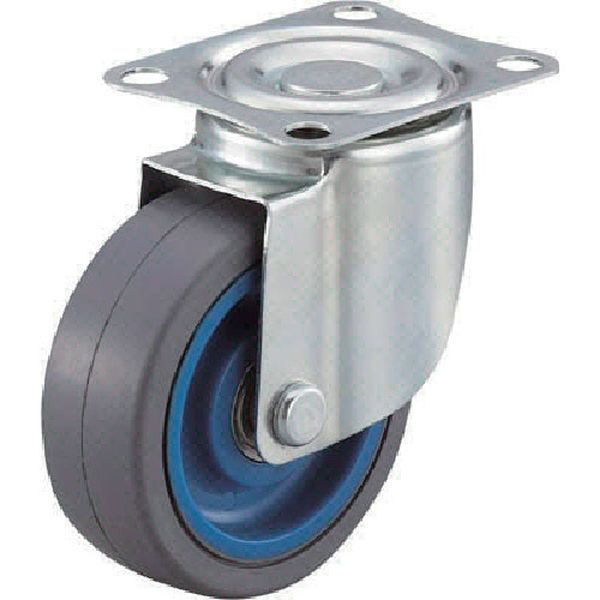 エアーキャスター（自在車）　７５ｍｍ　ゴム車