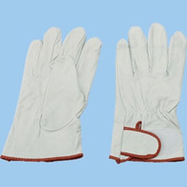 牛本革手袋　袖口マジックバンド式　７１７Ｐ白　Ｍ寸