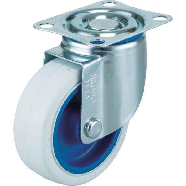 エアーキャスター（自在車）　１００ｍｍ　ホワイトゴム車