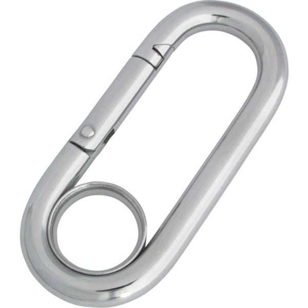 ステンレス　プチカラビナ（リング付）　線径８ｍｍ長さ７４ｍｍ