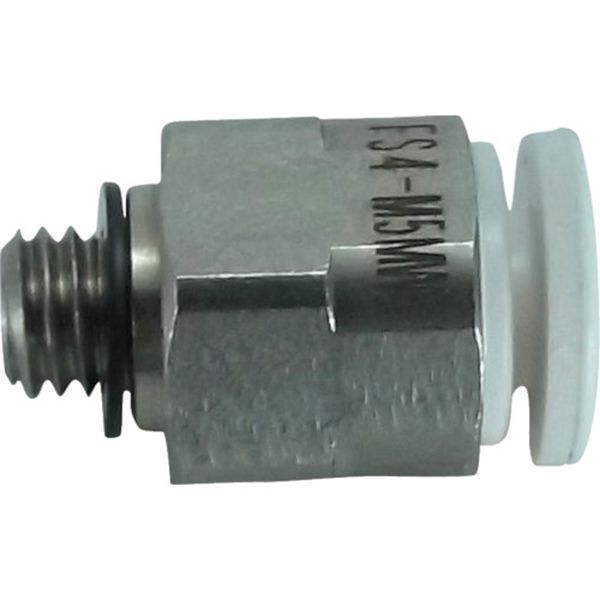 チヨダ　ファイブＳＵＳメイルコネクタ　白　４ｍｍ・Ｍ５Ｘ０．８