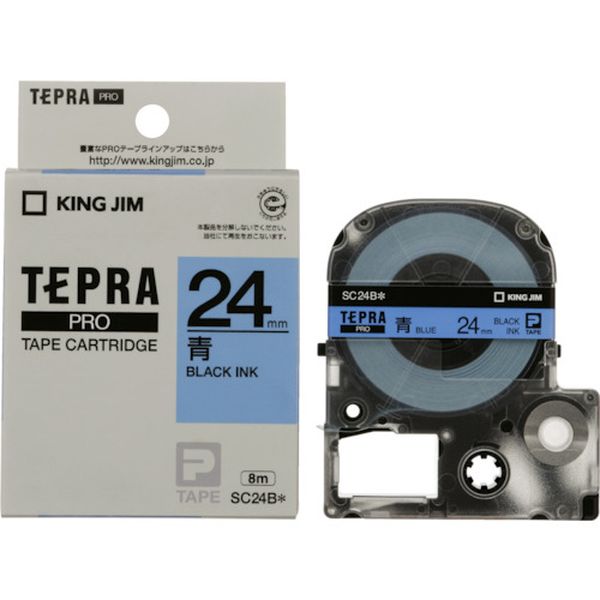 キングジム　テプラＰＲＯテ－プカ－トリッジ　カラータイプ（青に黒文字）