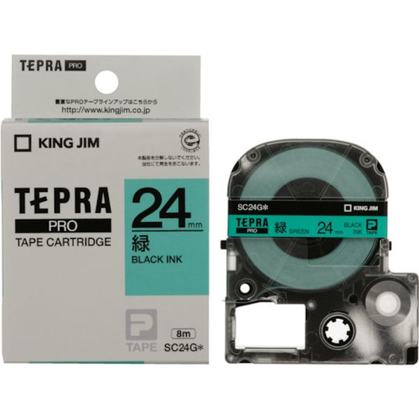 キングジム　テプラＰＲＯテ－プカ－トリッジ　カラータイプ（緑に黒文字）