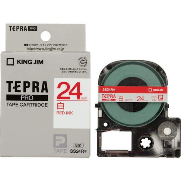 キングジム　テプラＰＲＯテ－プカ－トリッジ　カラータイプ（白に赤文字）