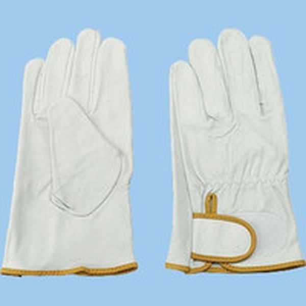 牛本革手袋　袖口マジックバンド式　７１７Ｐ白　ＬＬ寸